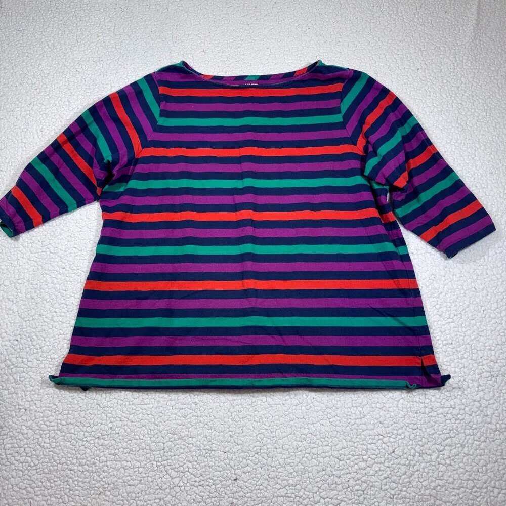 Lands' End Rugby 3/4 Sleeve Heavyweight Boatneck Tunic Top Shirt Womens 2X